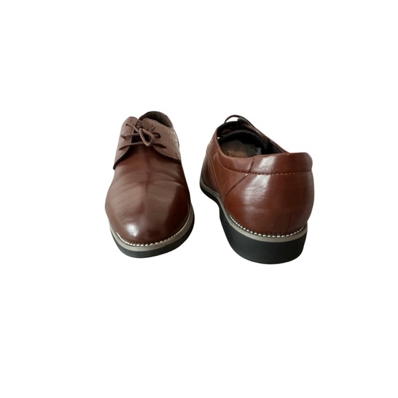 Men Pertorated Detail Lace up Front Dress Shoes Business Derby Shoes For Outdoor - Picture 2 of 16